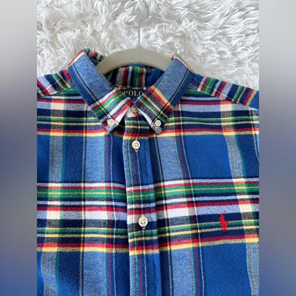 Ralph Lauren Blue and Red Casual Button Down Shirt
